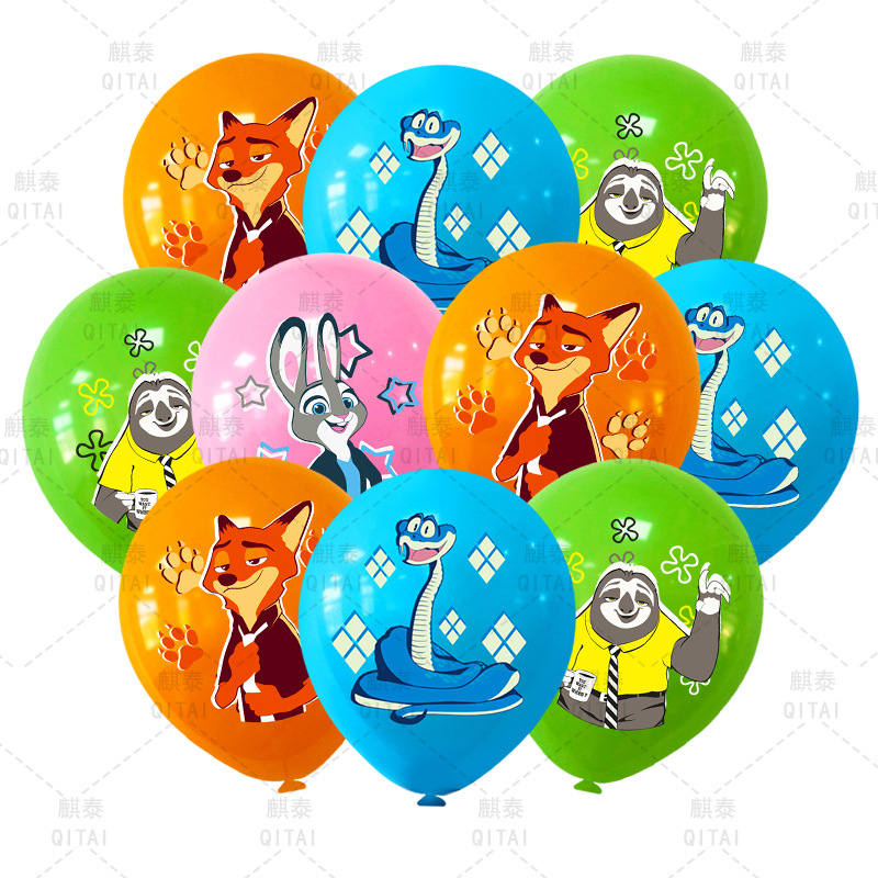 Party Games Crazy - New Zootopia Balloons Wild Animal Latex