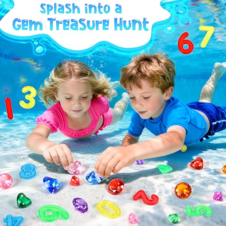 Pool Toys Diving Gems, 54 Pcs  - مراجعة Scavenger Hunt Card وسعره