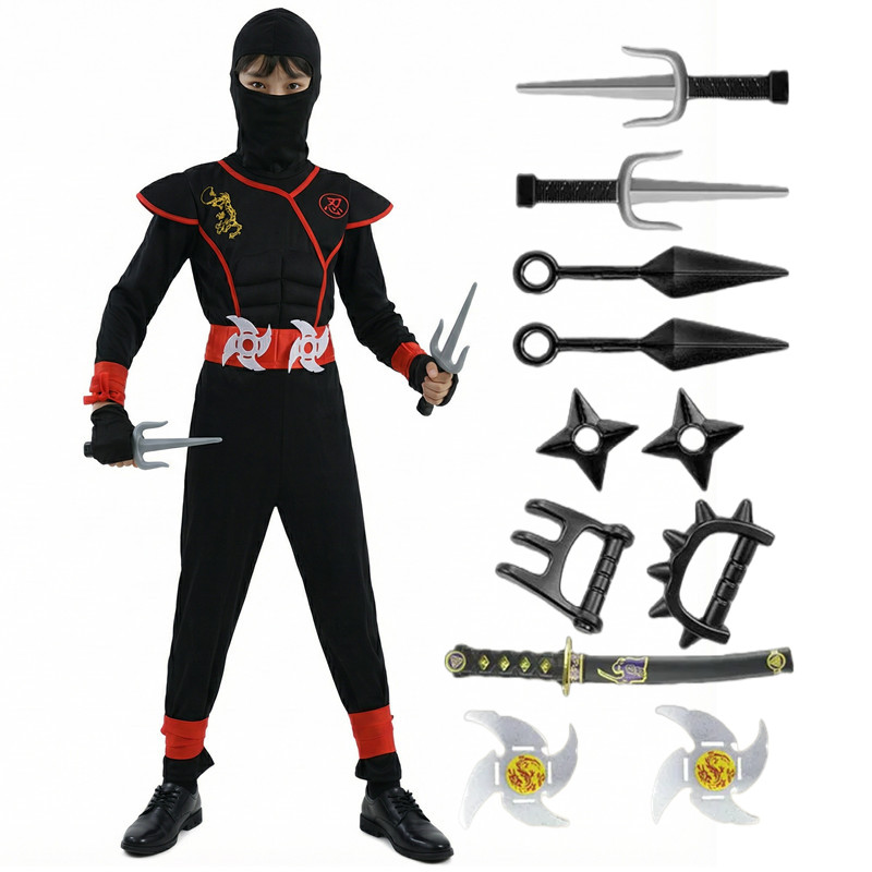 Black and Blue Ninja Costume f - مراجعة Party Games Crazy وسعره