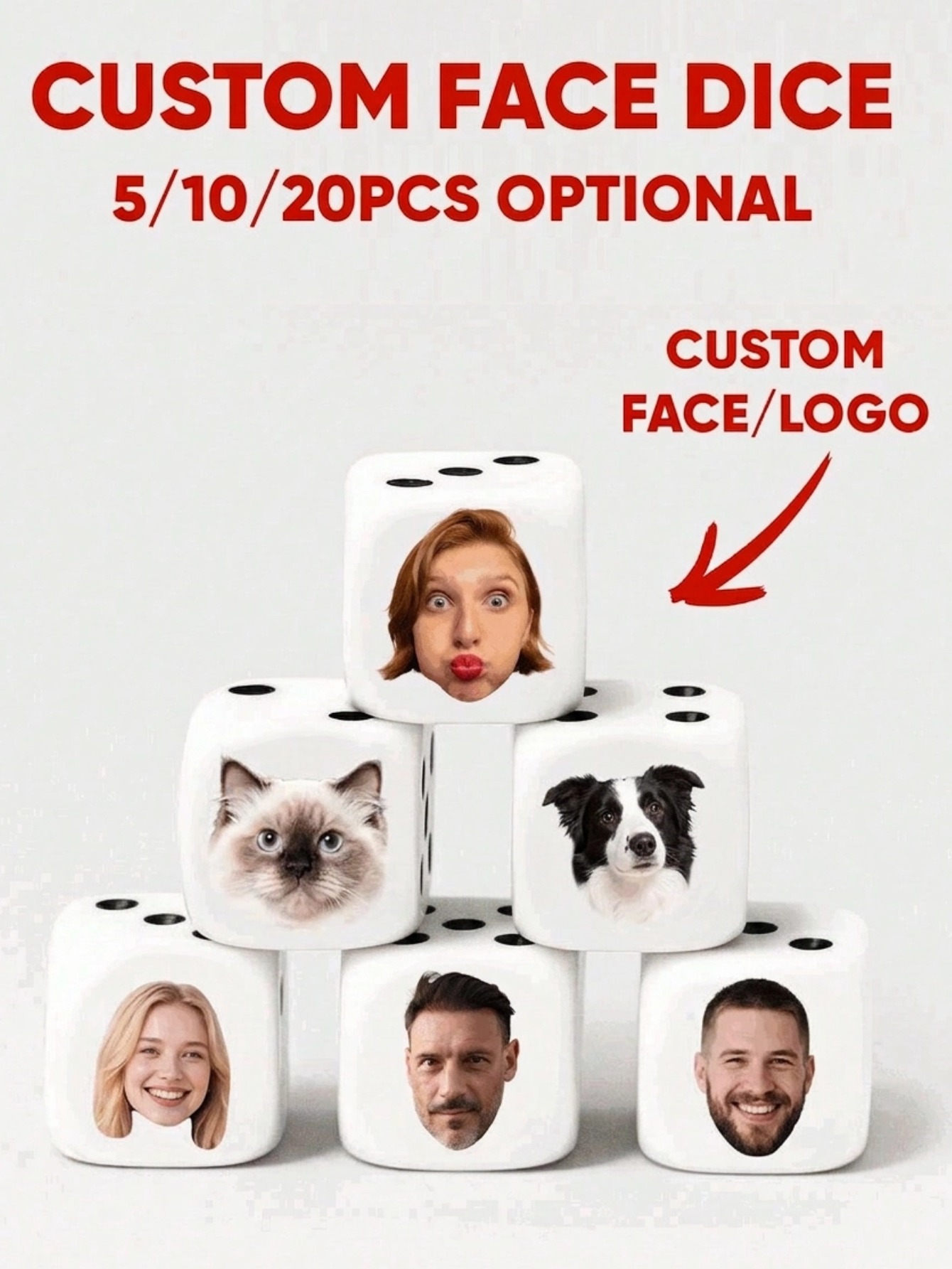 Custom Face Dice Personalized  - مراجعة Party Games Gifts وسعره
