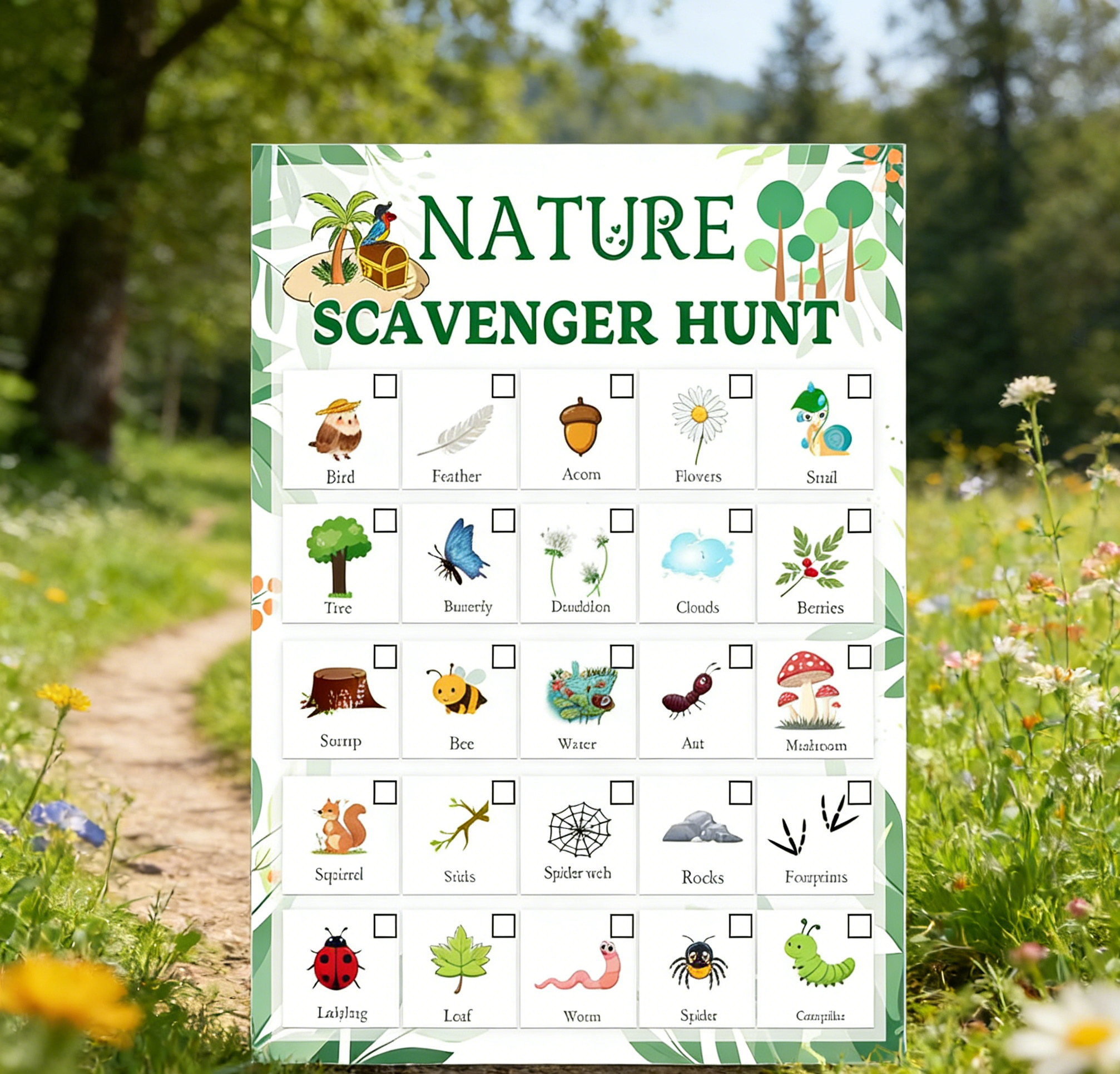 Nature Scavenger Hunt Card 5 x - مراجعة Scavenger Hunt Card وسعره