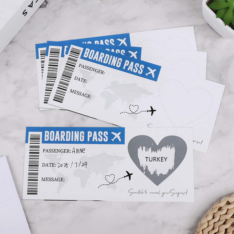 1Set Boarding Pass Scratch Off - مراجعة Party Games Game Pass وسعره