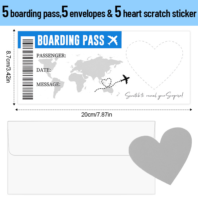 1Set Boarding Pass Scratch Off - مراجعة Party Games Game Pass وسعره