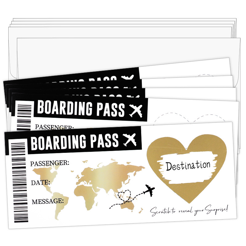 1Set Boarding Pass Scratch Off - مراجعة Party Games Game Pass وسعره