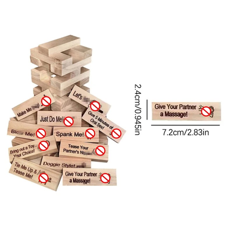 48 PCS Block Tower Game Couple - مراجعة Party Games Ideas For Adults وسعره