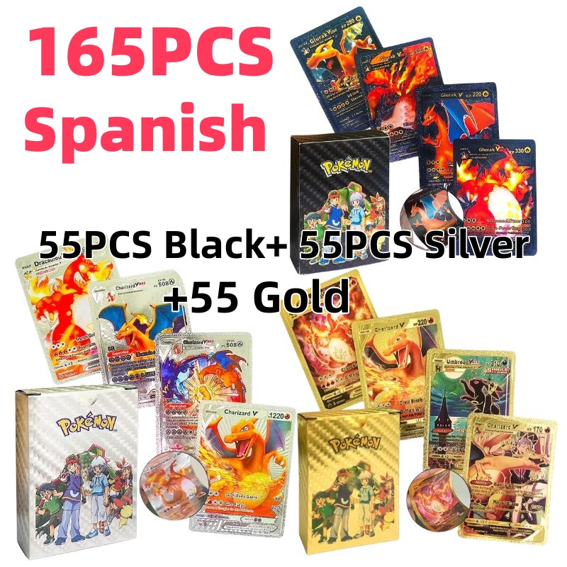 55PCS Pokemon Cards Vmax GX Go - مراجعة Party Games In Spanish وسعره